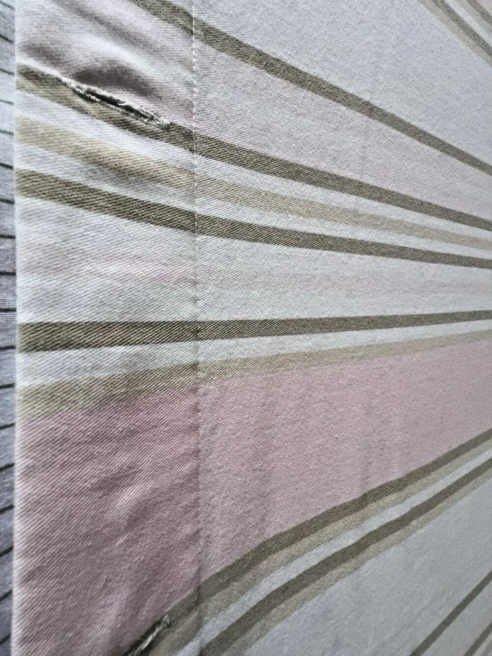 CHARTER CLUB Shower Curtain Striped Pink Taupe White Cotton Poly 71